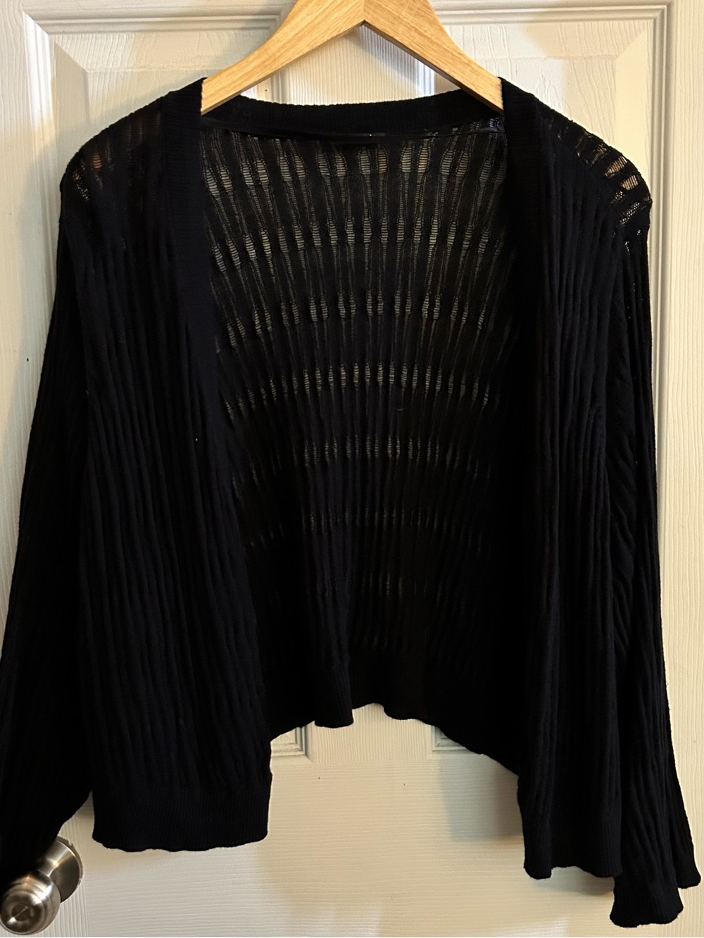 Lightweight Open-Front Black Women's Sweater Cardigan